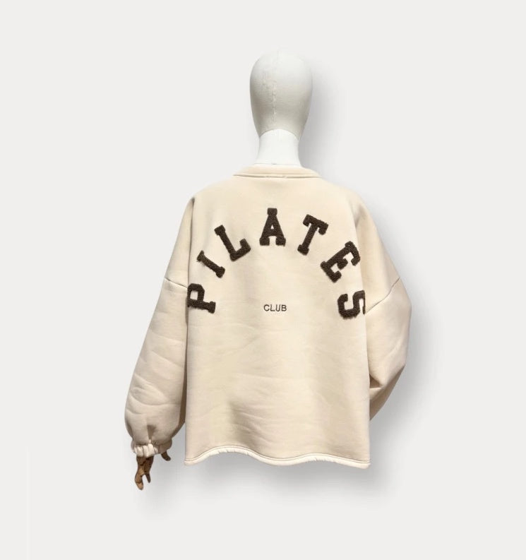 Oversized Sweater – Pilates Club (Beige)