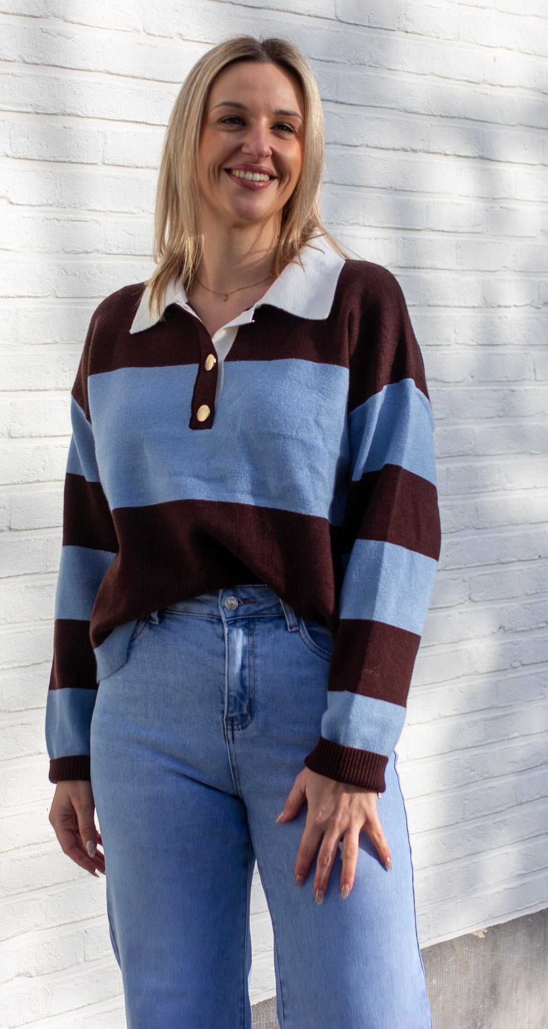 Happy Stripes Polo – Blue