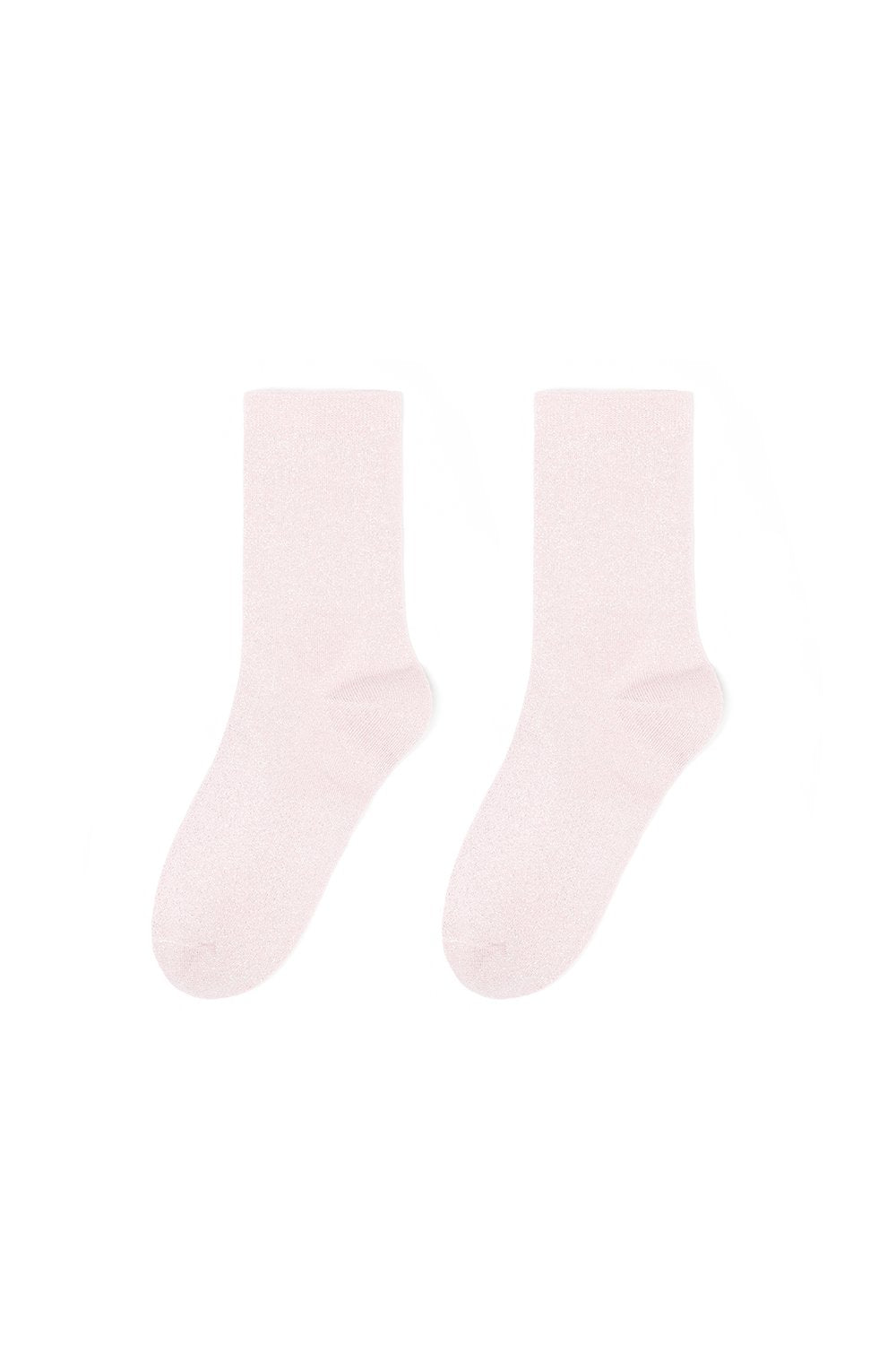 3-Pack Glitter Socks – Light Beige, Light Pink & Light Grey